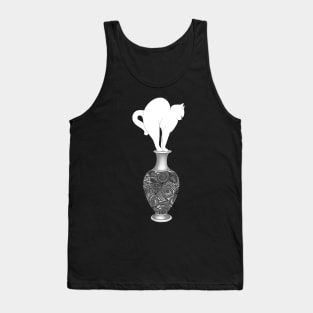 White Cat Vase Graphic T Tee Tank Top